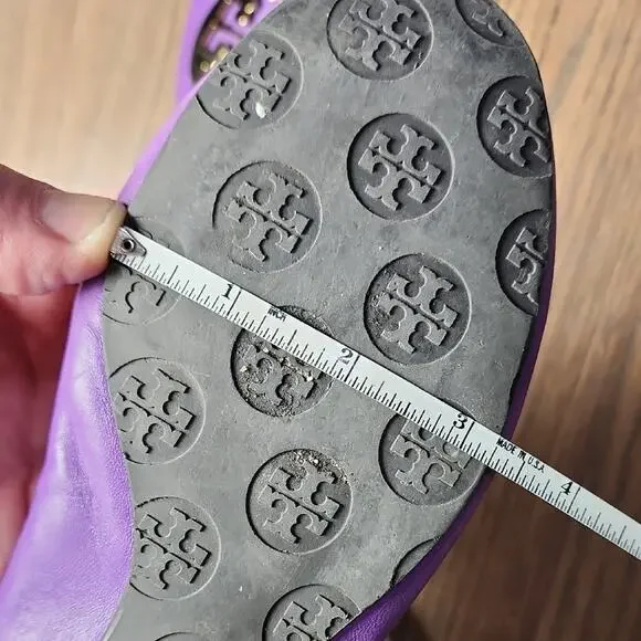 Tory Burch Violet Flats with Gold Emblem - Picture 7 of 9